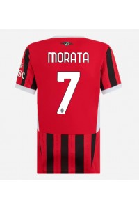 AC Milan Alvaro Morata #7 Fotballdrakt Hjemme Klær Dame 2024-25 Korte ermer